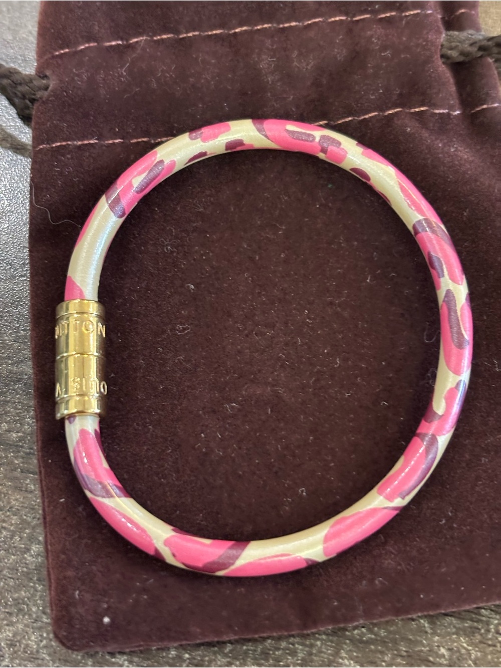 Louis Vuitton x Stephen Sprouse Collab Pink Leopard Bracelet